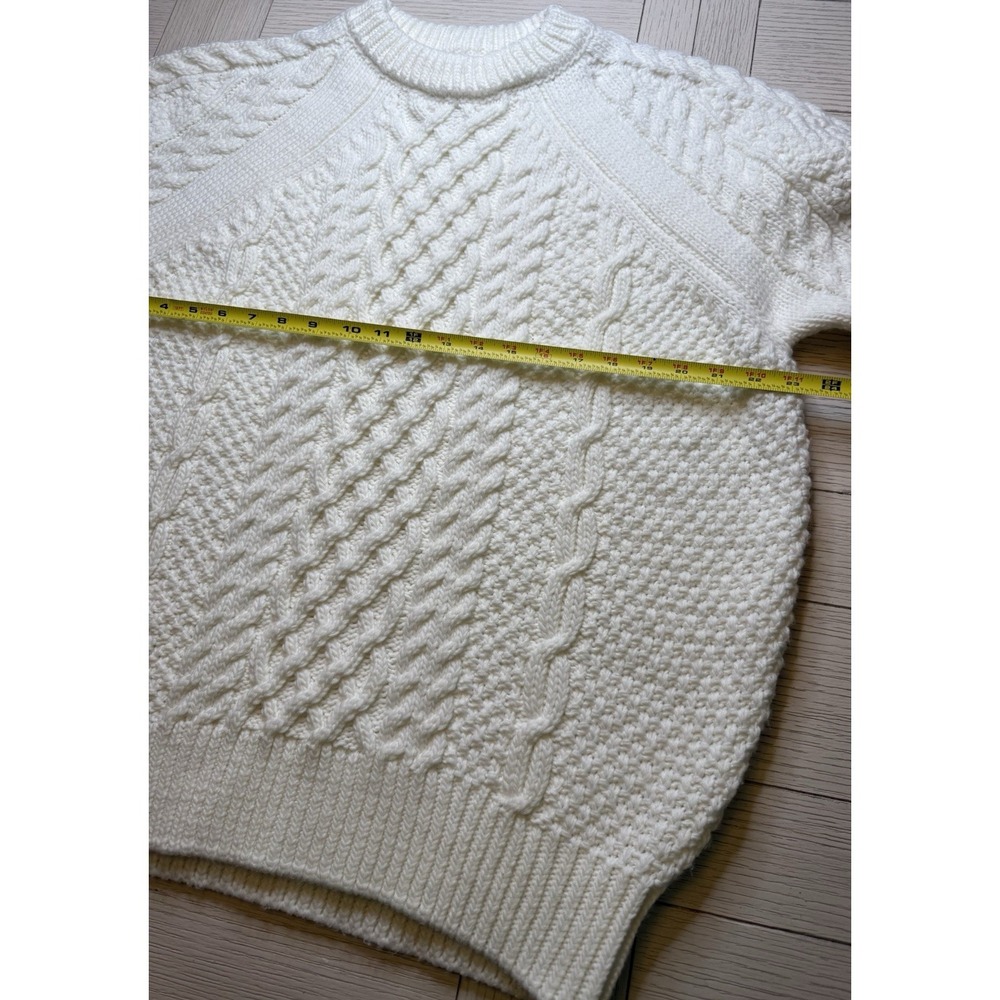 FOREVER 21 Women Ivory Chunky Cozy Cable Knit Pullover Rory Gilmore Sweater Sz L - Picture 4 of 8